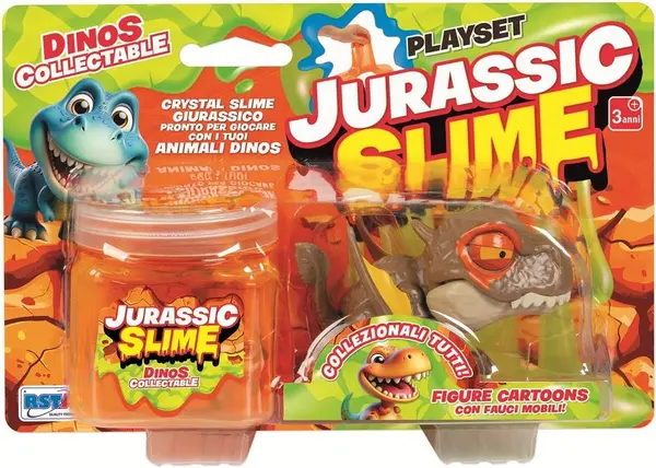 Figurină RS Toys Jurassic - Dinozaur transformabil cu slime, portocaliu