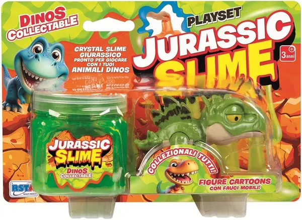 Figurină RS Toys Jurassic - Dinozaur transformabil cu slime, verde