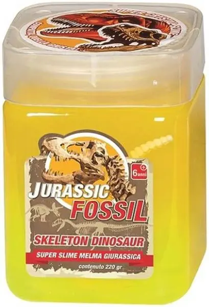 Figurină RS Toys Jurassic - Fosilă de dinozaur cu slime, galben