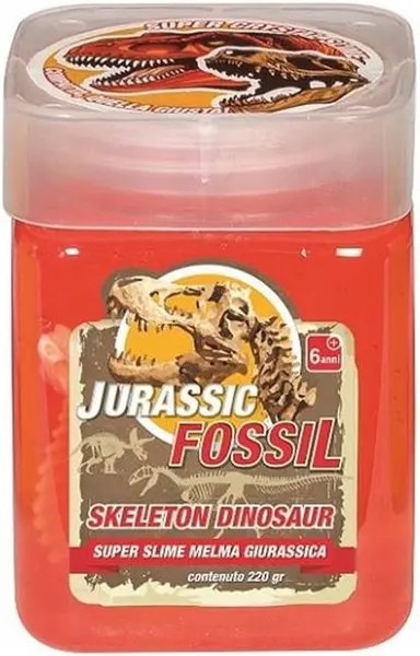 Figurină RS Toys Jurassic - Fosilă de dinozaur cu slime, roşu