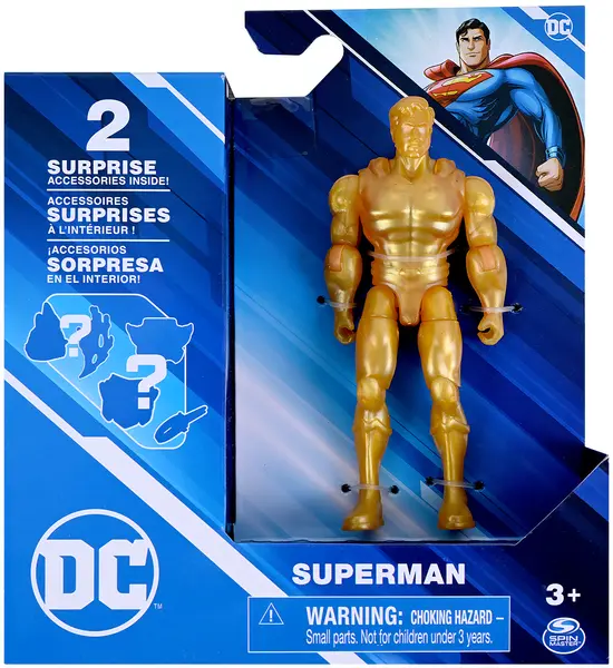 Figurină Spin Master DC - Superman cu 2 surprize, auriu