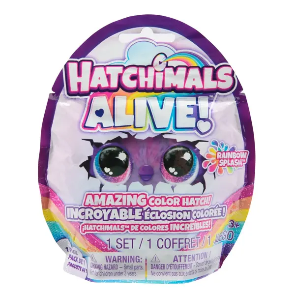 Figurina surpriza in ou, Hatchimals Alive, Rainbow Splash, 6069900