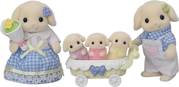 Figurine Sylvanian Families - Familia Iepurasilor Flora