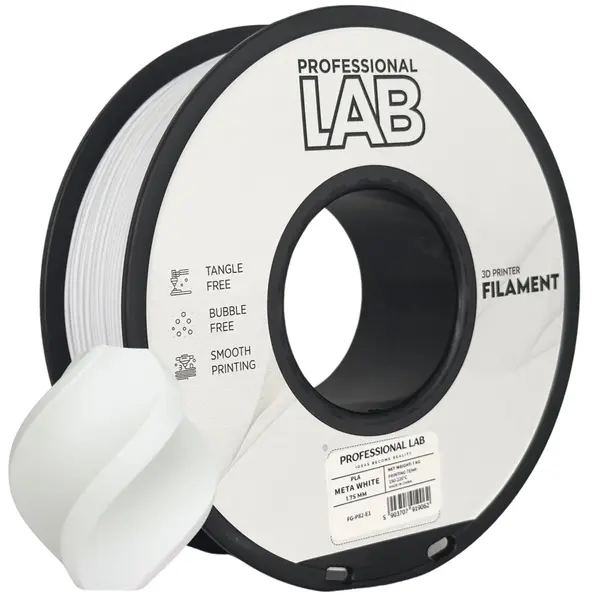 Filament PLA, Meta Alb , Diametru: 1.75 mm , Greutate 1 kg, Proffesional LAB