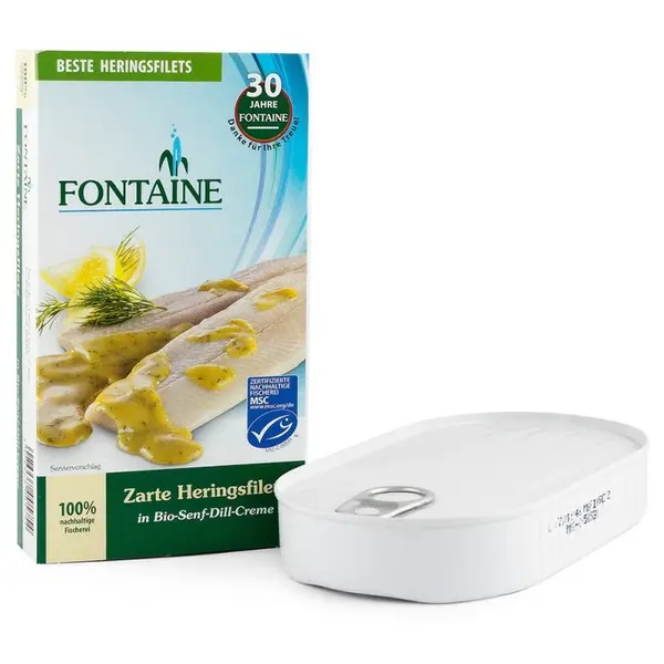 File de Hering fraged in Sos Bio cu Mustar si Marar, Fontaine, 200 g