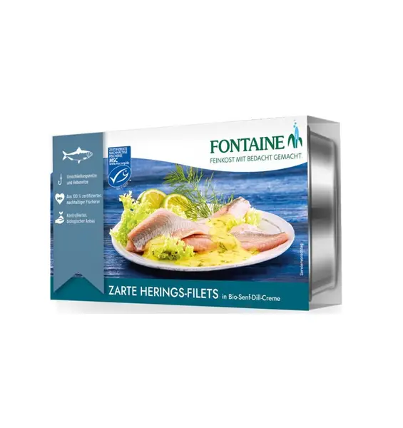 File de hering in crema bio de mustar si marar - 200 g