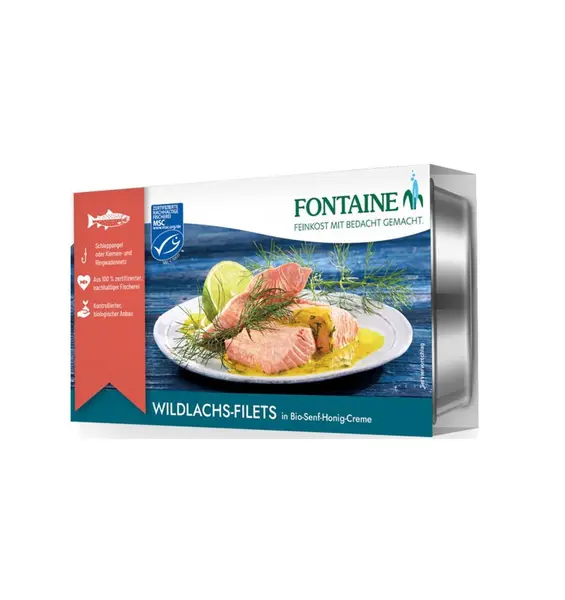 File de somon salbatic in sos bio de mustar si miere - 200 g