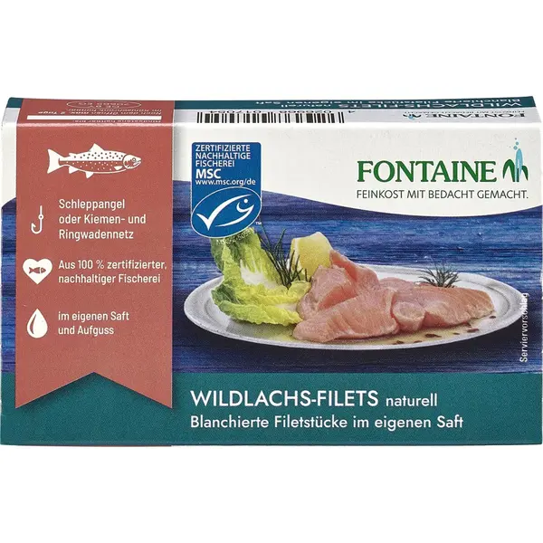 File de somon salbatic in suc propriu - 125 g