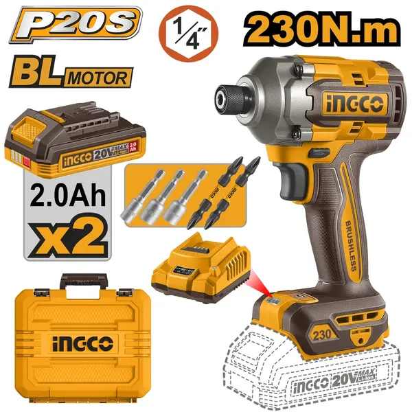 Filetanta Cu Impact 20V 230Nm INGCO CIRLI2023E
