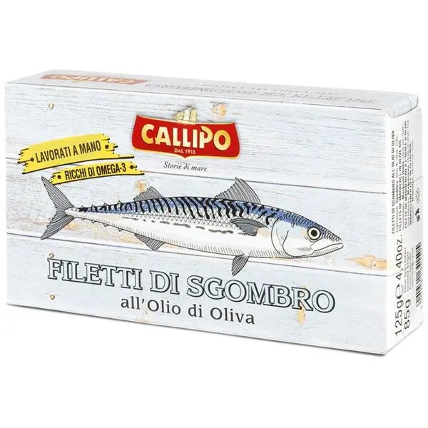 Fileuri de Macrou in Ulei de Masline Callipo, 125 g