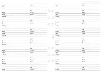 Filofax A5 Name, address, email, telephone, fax, mobile refill, Paperback/***