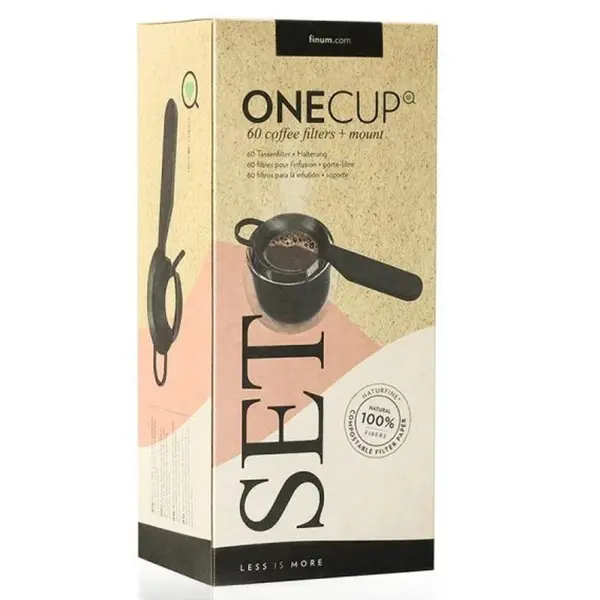 Filtre Naturfine pentru Cafea si Suport de Prindere Onecup, Riensch & Held, 60 Bucati