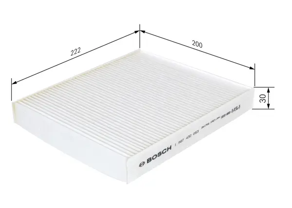 Filtru, aer habitaclu BOSCH 1 987 432 053