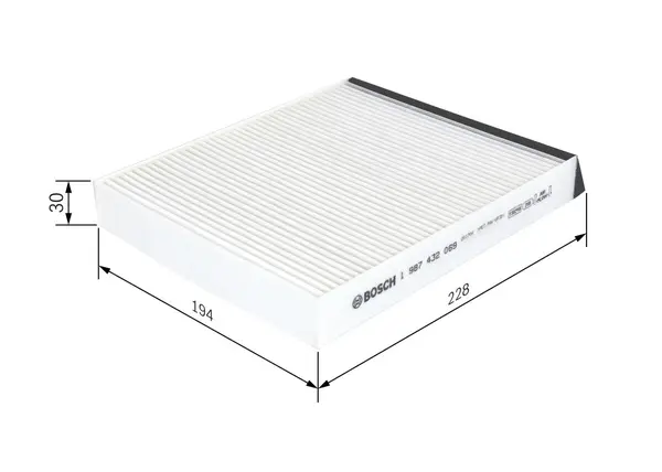 Filtru, aer habitaclu BOSCH 1 987 432 069