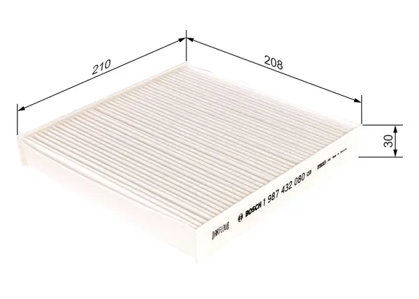 Filtru, aer habitaclu BOSCH 1 987 432 080