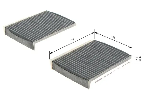 Filtru, aer habitaclu BOSCH 1 987 432 386