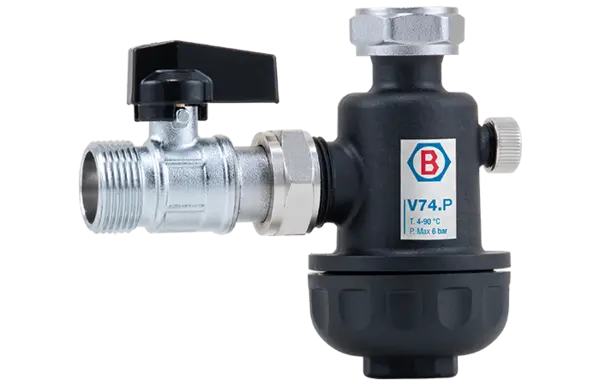 Filtru antimagnetita Barberi V74.P, corp compact cu robinet inchidere