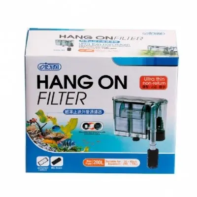 Filtru cascada ultra subtire, 380 L/h, valva anti retur-Hang-On Filter