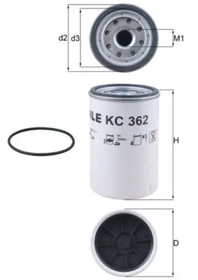filtru combustibil MAHLE KC 362D