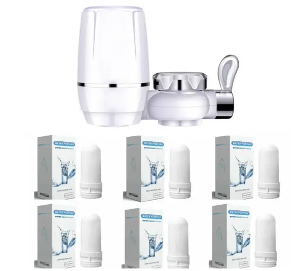 Filtru de Apa pentru Robinet cu 6 Rezerve - Ceramic + Nano-KDF
