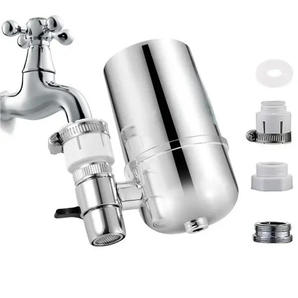 Filtru de Apă Potabilă BIRAI® – Purificator cu Filtru Ceramic, Eliminare Clor & Impurități, Economie de Apă, Montaj Rapid pe Robinet, Cartuș Reutiliza