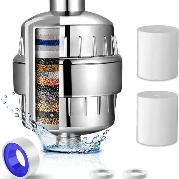 Filtru de Apă Premium pentru Duș BIRAI® H2O Guard – 36 Stagii de Filtrare, Infuzie de Minerale & Vitamina C, Eliminare Clor & Impurități, Instalare Uș