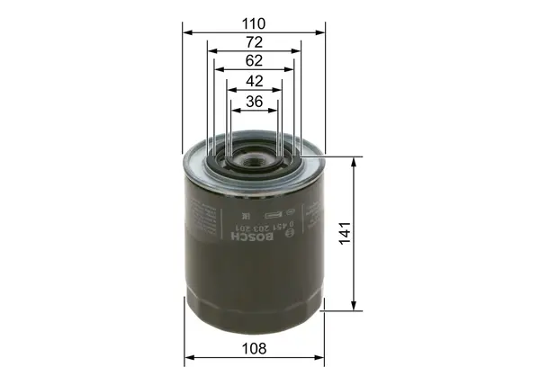 Filtru ulei BOSCH 0 451 203 201