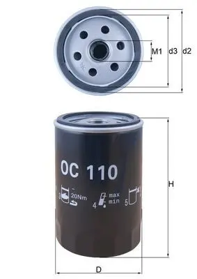 Filtru ulei MAHLE OC 110