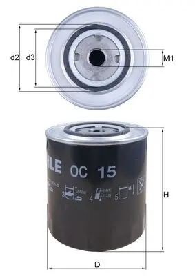 Filtru ulei MAHLE OC 15