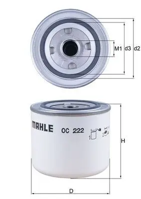 Filtru ulei MAHLE OC 222