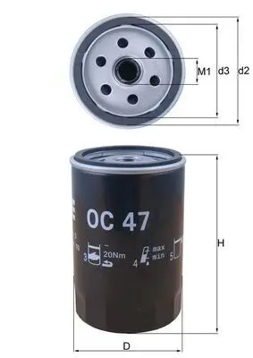 Filtru ulei MAHLE OC 47