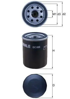 Filtru ulei MAHLE OC 986