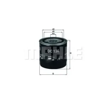 Filtru ulei MAHLE ORIGINAL OC 136