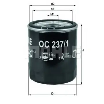 Filtru ulei MAHLE ORIGINAL OC 237 1