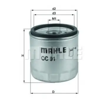 Filtru ulei MAHLE ORIGINAL OC 91