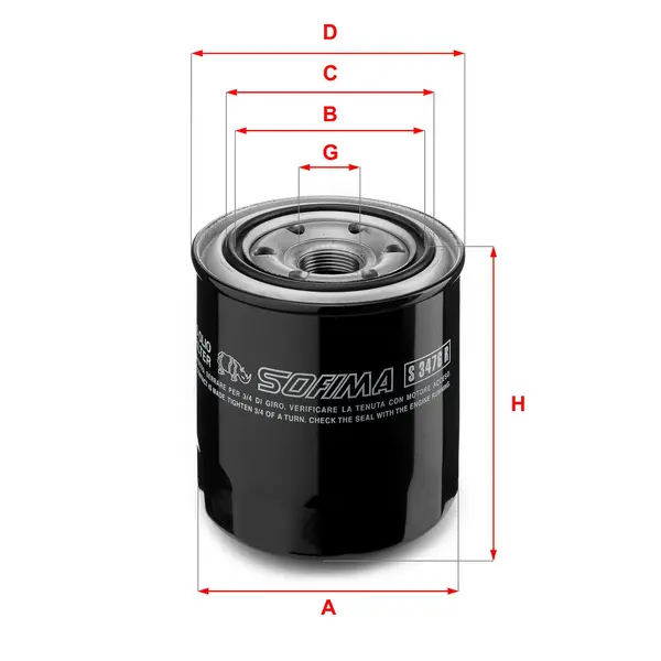 Filtru ulei SOFIMA S 3476 R