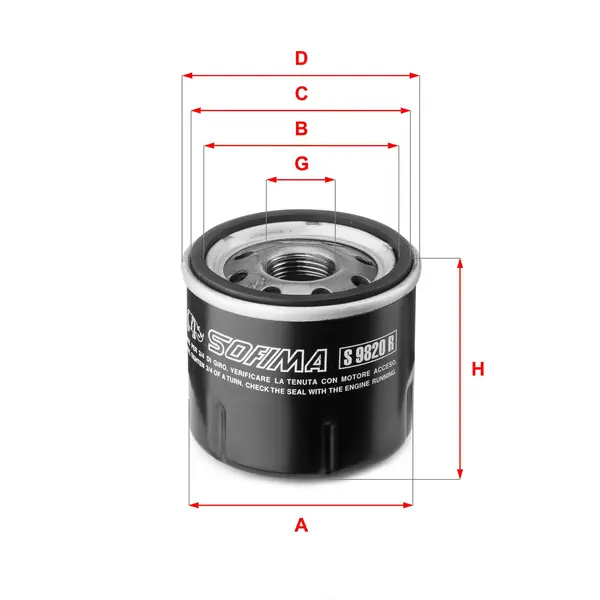 Filtru ulei SOFIMA S 9820 R