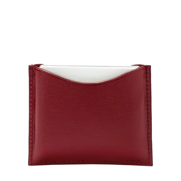 Fine leather refillable compact case