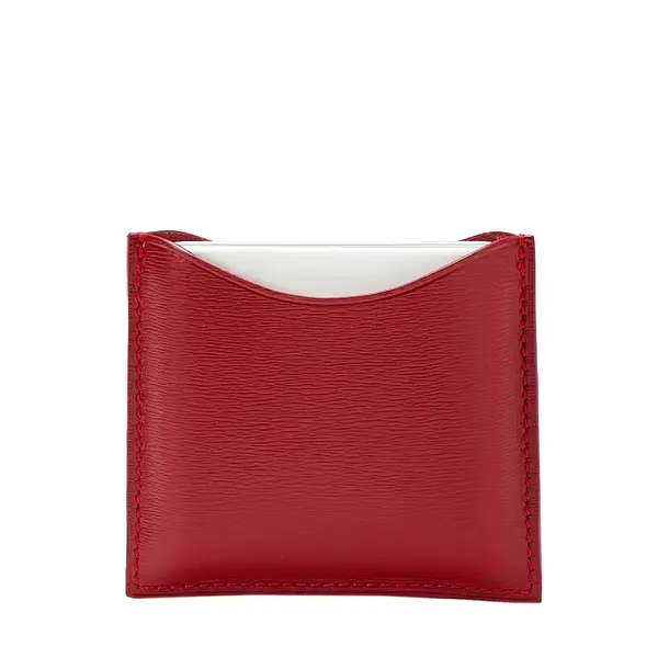Fine leather refillable compact case