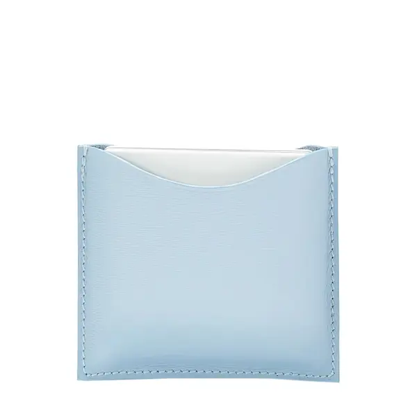 Fine leather refillable compact case