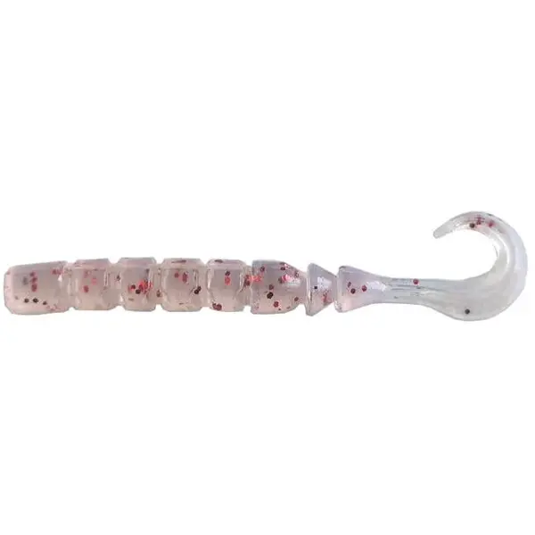 Finesse Kuru-Kuru Curly Tail 6.4cm UV Clear Red Glitter 12buc