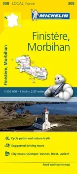 Finistere, Morbihan - Michelin Local Map 308. Map, 16 ed, Sheet Map/***