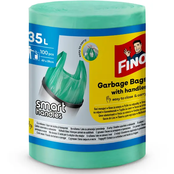 Fino Saci menajeri, cu manere, 35 L, 100 buc