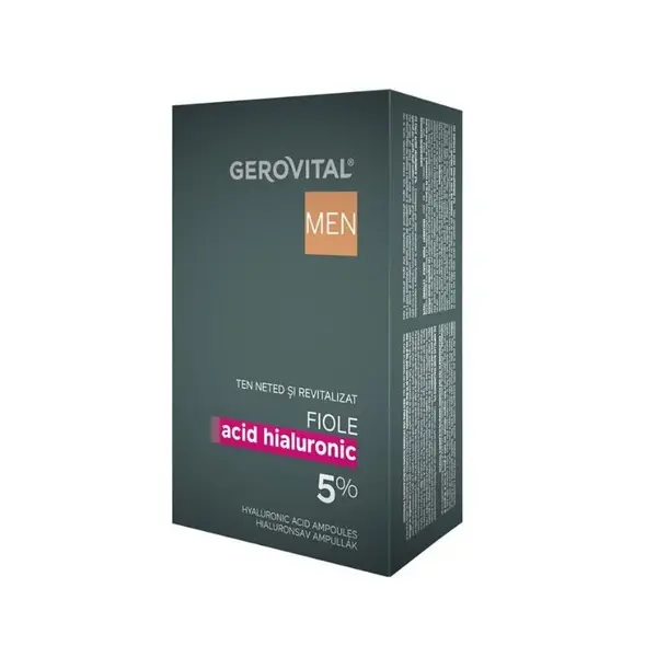 Fiole cu acid hialuronic 5% Men, 10 fiole*2 ml, Gerovital