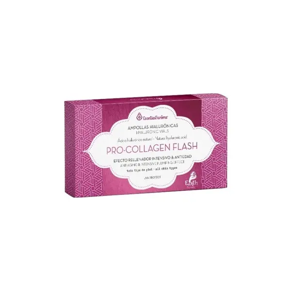 Fiole cu Acid Hialuronic Natural, Pro-collagen Flash, Antiaging, 7 x 1.5 ml, Esentialaroms
