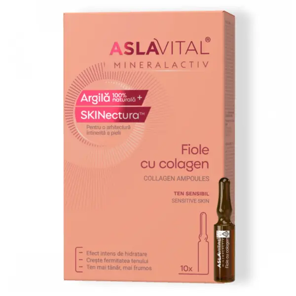 Fiole cu colagen Mineralactiv, 10 fiole*2 ml, Aslavital