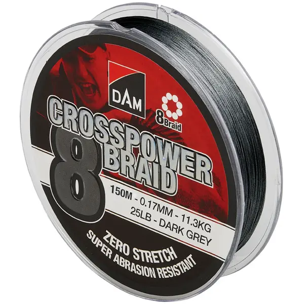 Fir Crosspower 8-Braid Dark Grey 0.15mm 9.0kg 150m
