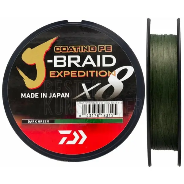 Fir J-Braid Expedition X8E 0.16mm 9.8kg 150m Dark Green