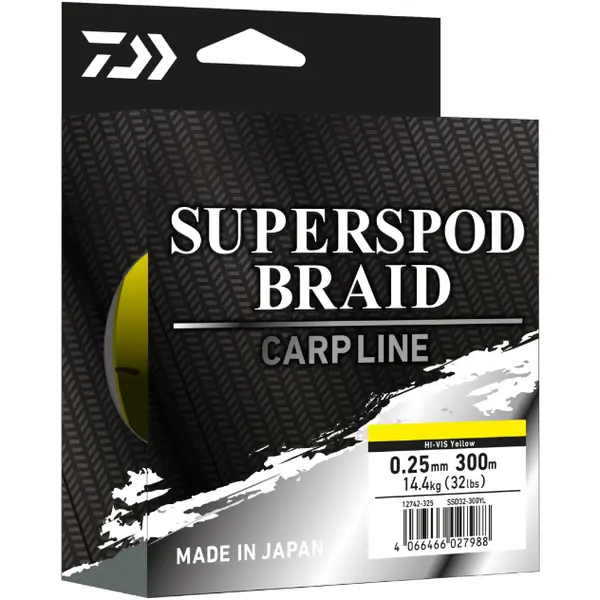 Fir Superspod Braid Hi-Vis Yellow 0.25mm 14.1kg 300m