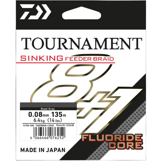 Fir Tournament Sinking Feeder Braid 0.08mm 6.4kg 135m Steel Grey